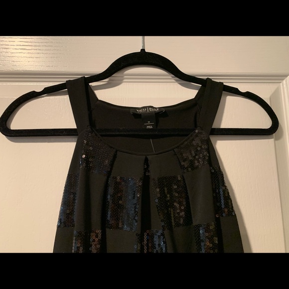 WHITE HOUSE BLACK MARKET SEQUIN CHECK TINIC SIZE MEDIUM IN BLACK. NWT! - Picture 5 of 5